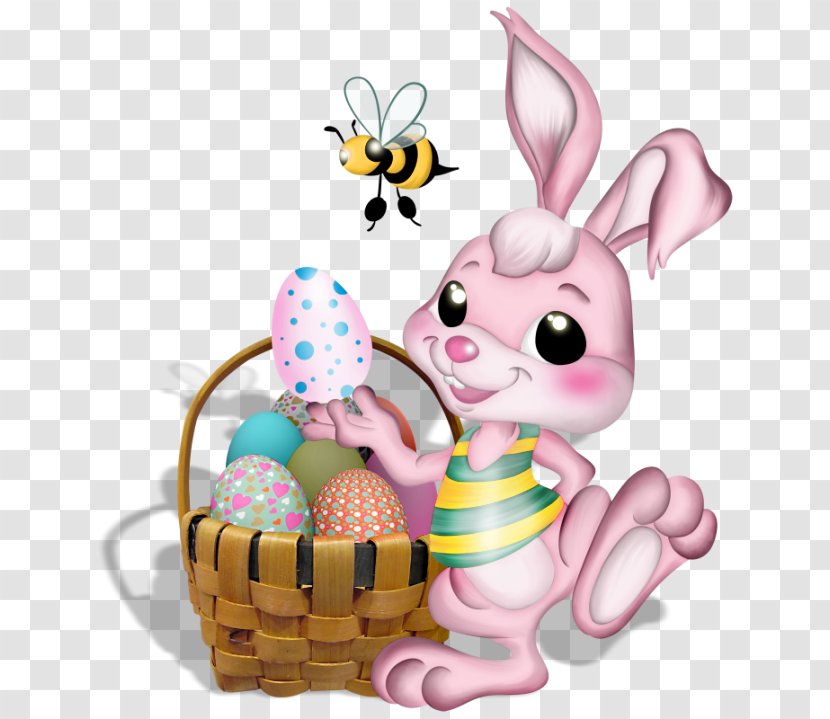 Easter Bunny Cartoon - Resurrection Of Jesus - Pink With Bee Picture Transparent PNG