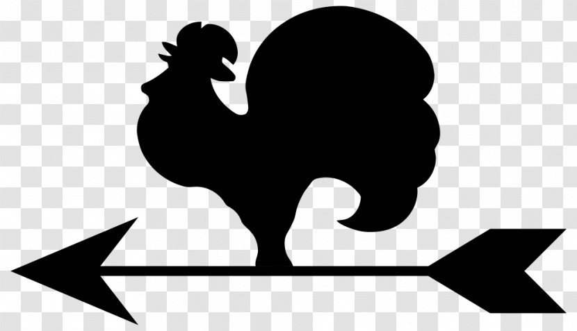 Weather Vane Chicken Clip Art - Monochrome - Rooster Transparent PNG