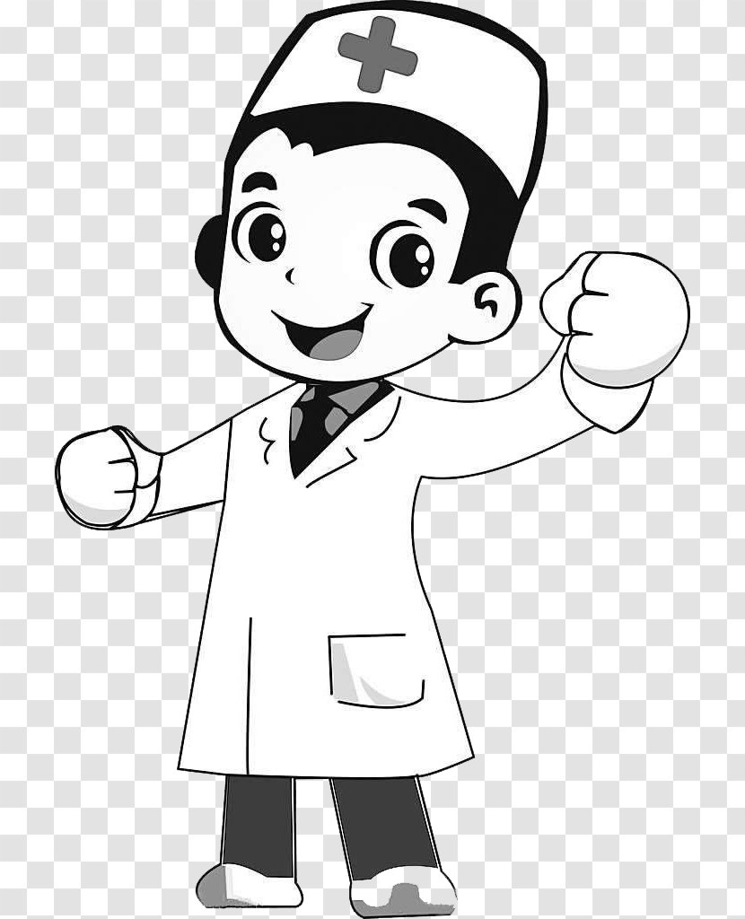 Physician Cartoon Nurse - Silhouette - Hand-painted Doctor Refueling Transparent PNG