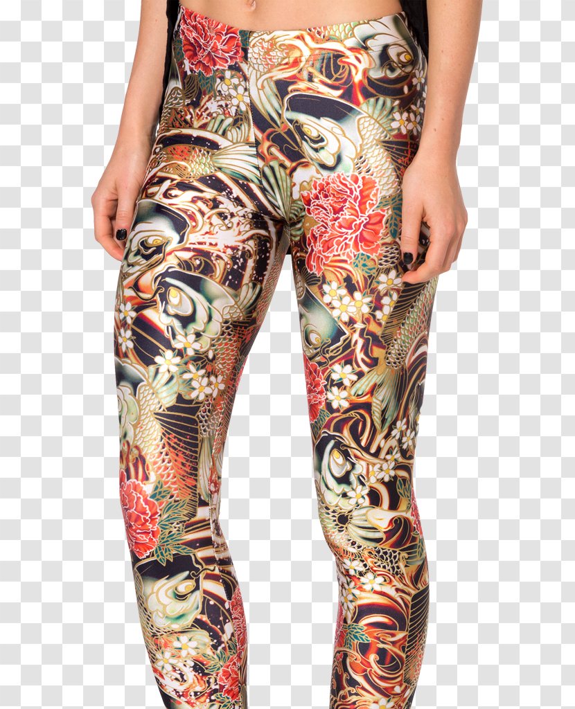 Leggings Pants Clothing Tights Sock - Koi Tattoo Transparent PNG