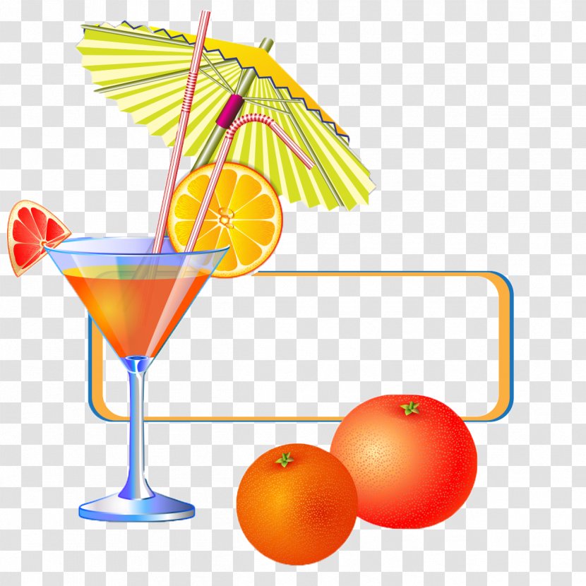 Orange Juice Soft Drink Cocktail - Non Alcoholic Beverage - Floating Transparent PNG