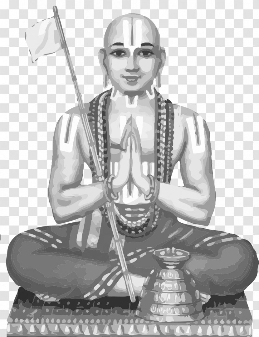 Ramanuja Thirukoshtiyur Sri Vaishnavism Statue Of Equality - Black And White - Hinduism Transparent PNG
