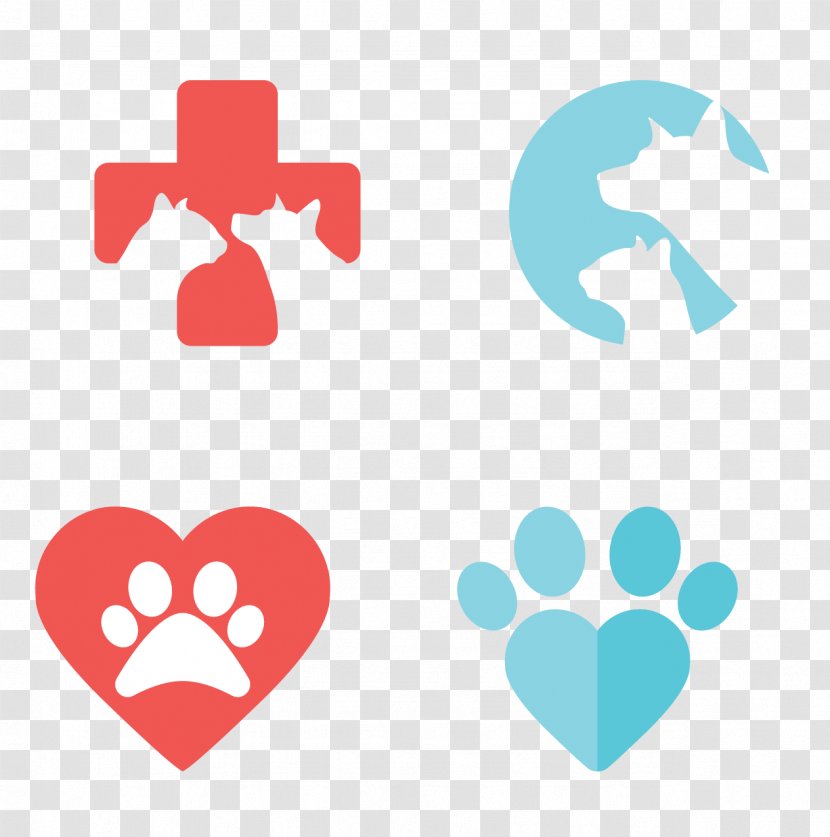 Dog Logo Veterinarian Veterinary Medicine Pet - Heart - Vector Animal Footprints Transparent PNG