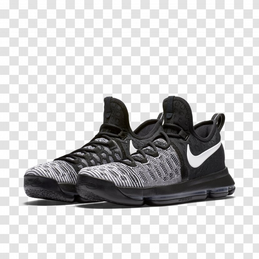 Nike Zoom KD Line 9 Black White Sports Shoes - Running Shoe Transparent PNG