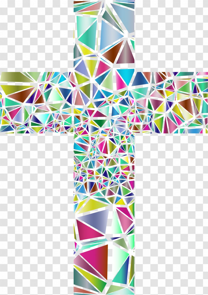 Window Stained Glass Christian Cross - Symmetry Transparent PNG