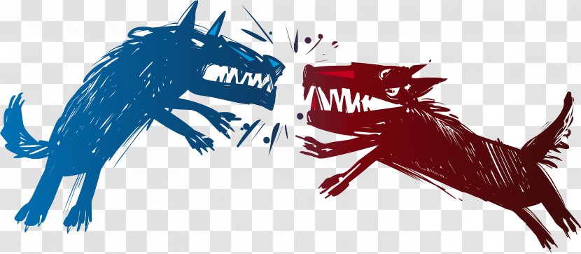 Two Wolves Stock Photography Illustration - Wolf Fight Transparent PNG
