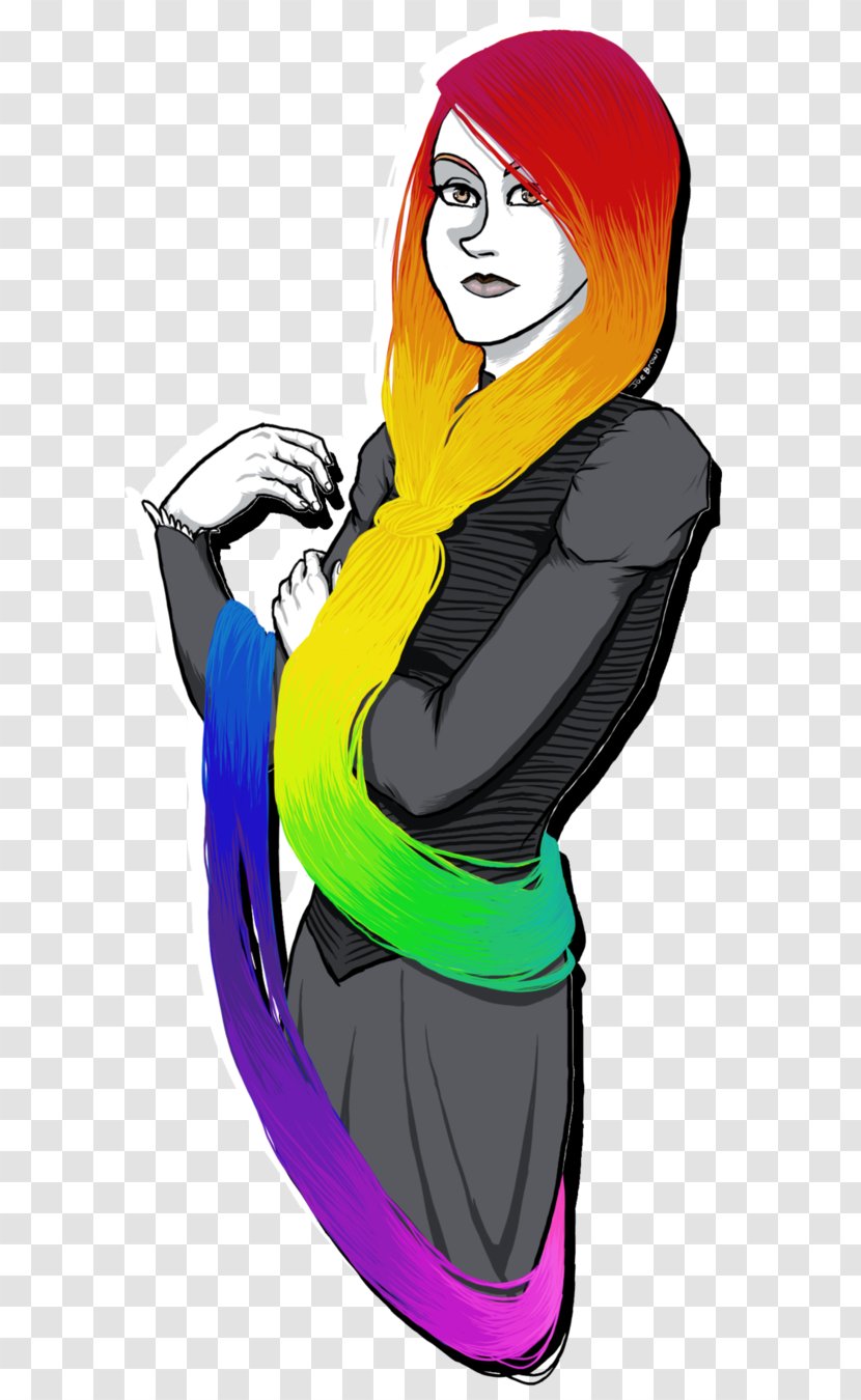 Art Drawing Female Woman - Tree - Rainbow Hair Transparent PNG