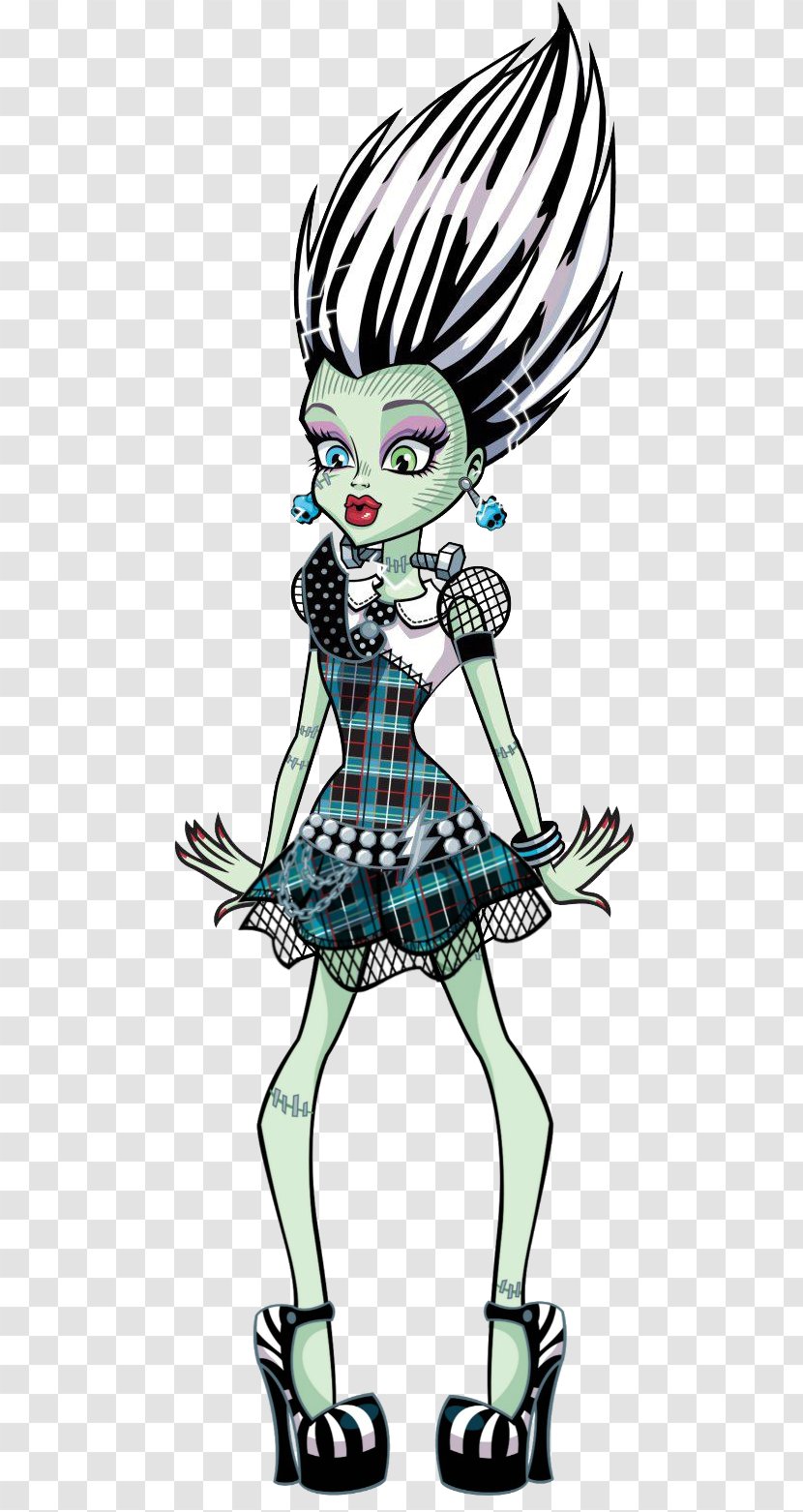 Frankie Stein Frankenstein Monster High: Ghoul Spirit Doll - Black And White Transparent PNG