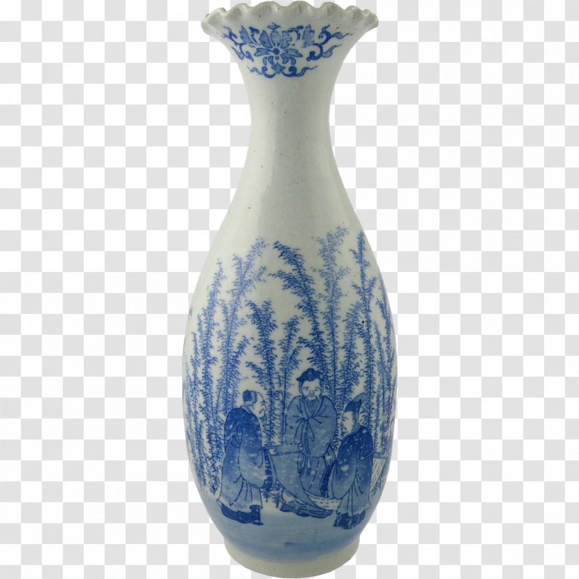 Vase Blue And White Pottery Ceramic Cobalt Porcelain - Artifact Transparent PNG