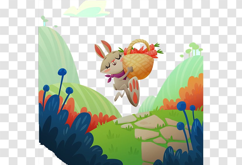 Cartoon Download Illustration - Vertebrate - Happy Bunny Background Transparent PNG