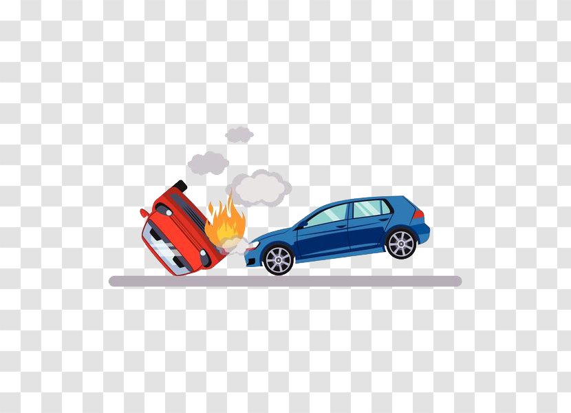 Car Traffic Collision Illustration - Royaltyfree - Crash Fire Transparent PNG
