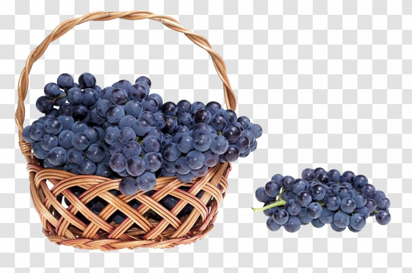 Wine Grape Fruit Stock Photography - Fond Blanc - A Basket Of Grapes Transparent PNG