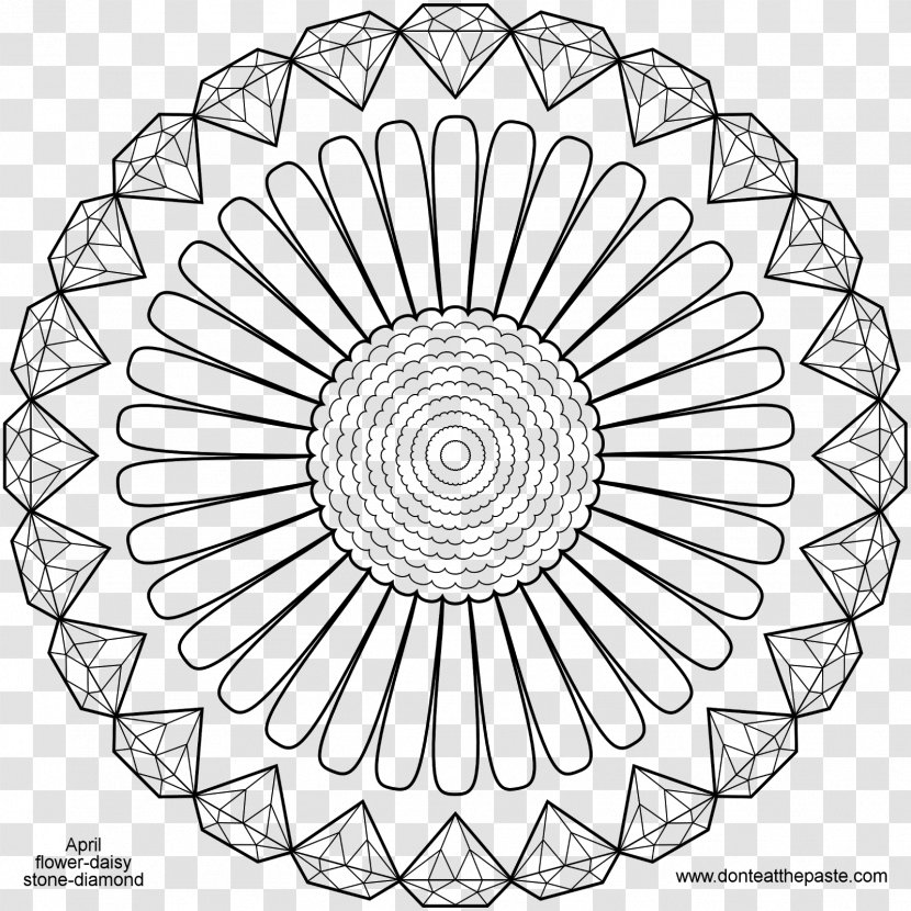 Coloring Book Diamond Mandala Food Drawing - Symmetry Transparent PNG
