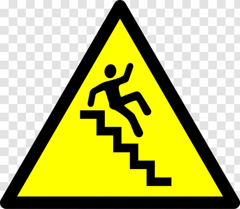 Warning Sign Hazard Clip Art - Yellow - Stairs Cliparts Transparent PNG