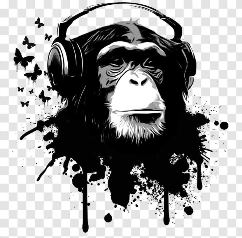 Chimpanzee Artist Printmaking Graphic Arts - Monkey Transparent PNG