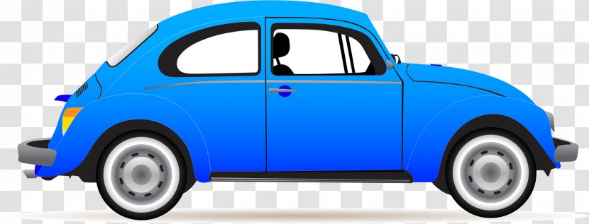 Car Volkswagen Beetle Clip Art - Yellow - Blue Cliparts Transparent PNG