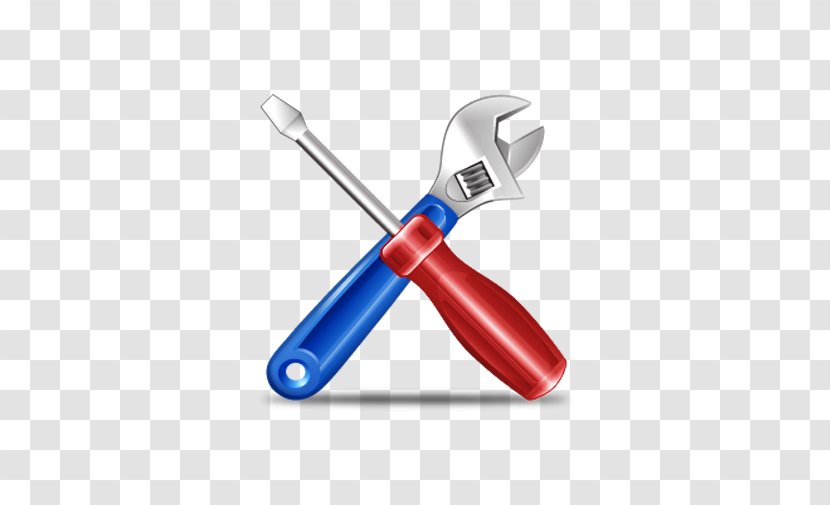 Tool Tab Icon - Screwdriver Wrench Blue Red Transparent PNG