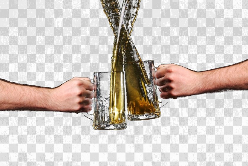Beer Glassware Wine Glass - Drinkware - Then Holding The Of Scene Transparent PNG