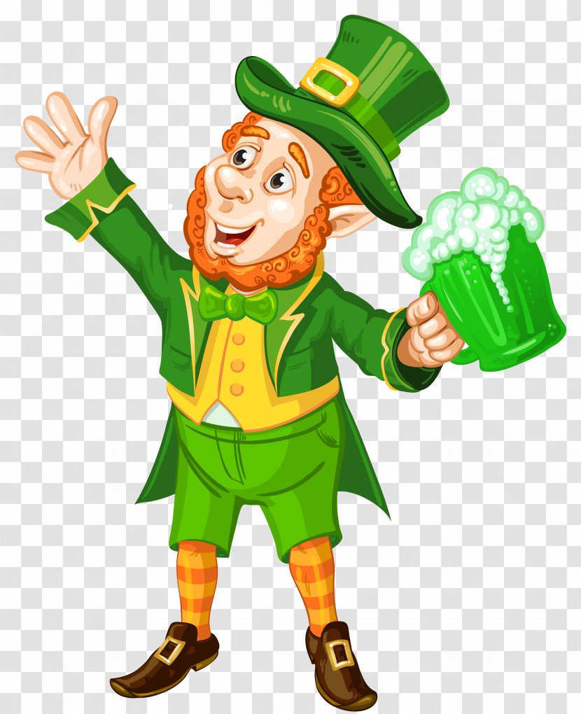 Saint Patrick's Day Clip Art - Royalty Free - St Patrick Leprechaun With Green Beer Transparent PNG Picture Transparent PNG