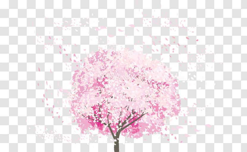 Cherry Blossom 花吹雪 - Blue Transparent PNG