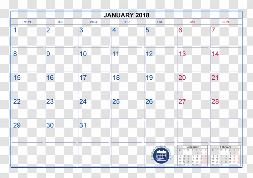 Public Holiday Calendar Template ISO Week Date - July - 2018 Transparent PNG