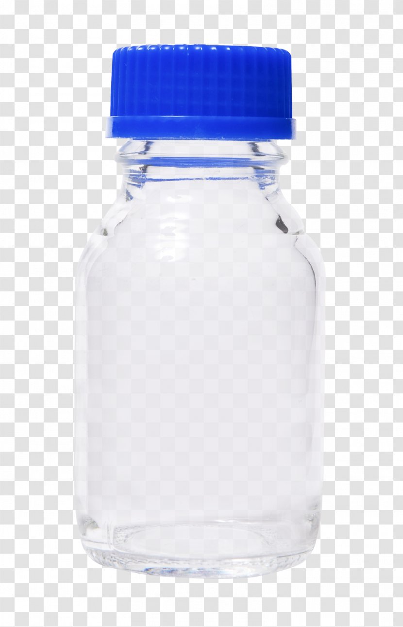 Water Bottle Glass Plastic - Cobalt Blue Transparent PNG