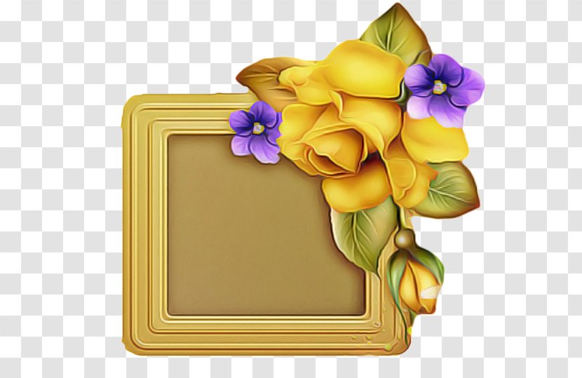 Floral Design Frame - Flower - Viola Rectangle Transparent PNG