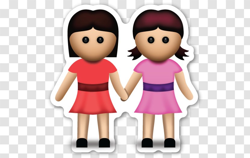 Emoji Holding Hands Sticker Woman Zazzle - Silhouette - Sister Transparent PNG