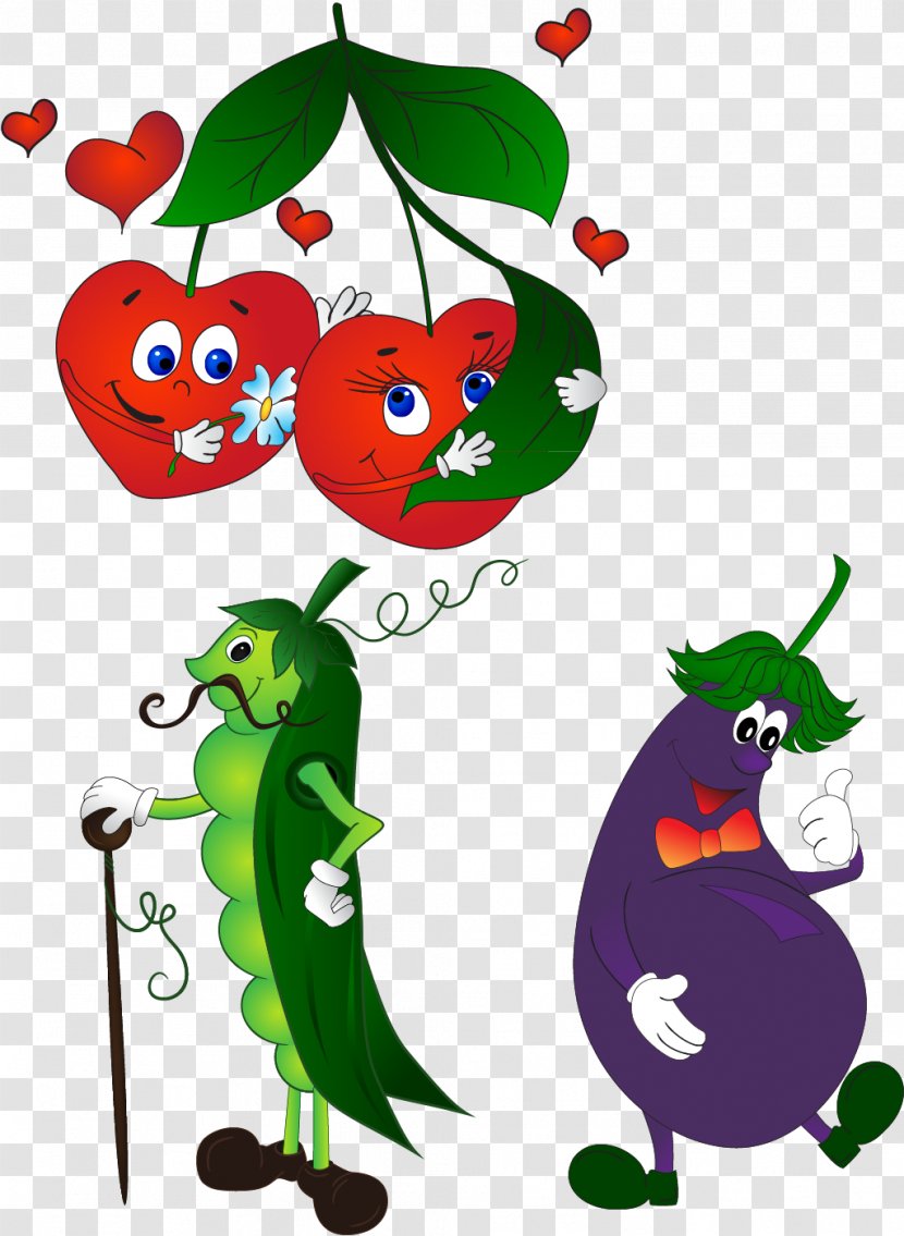 Cartoon Royalty-free Clip Art - Flowering Plant - Cherry Eggplant Vector Elements Transparent PNG