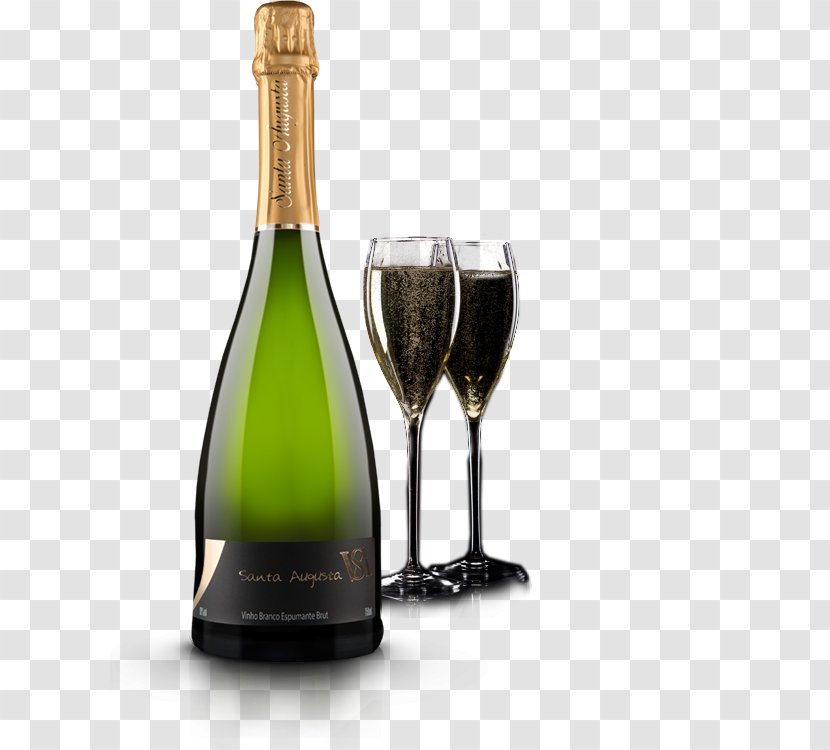 Champagne Sparkling Wine White Bottle - Glass Transparent PNG