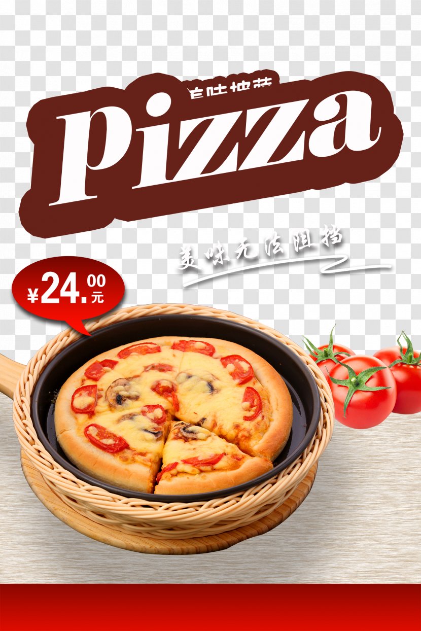 Pizza Poster Vegetarian Cuisine - Cheese Transparent PNG