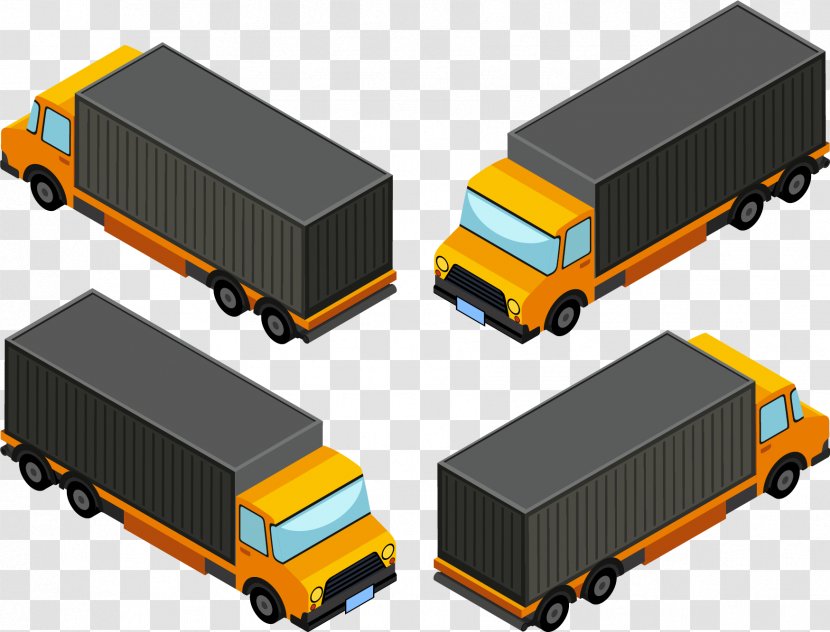 Truck 3D Computer Graphics Stock Illustration - Motor Vehicle - Vector Hand-painted Three-dimensional Transparent PNG