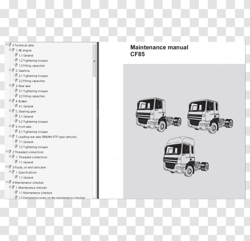 DAF Trucks XF LF Wiring Diagram - Truck Transparent PNG