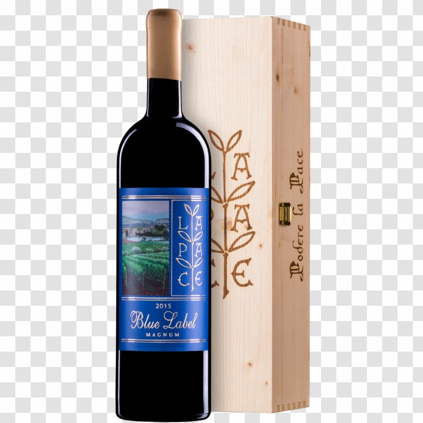 Wine Label Liqueur Magnum Bottle - Blue Transparent PNG