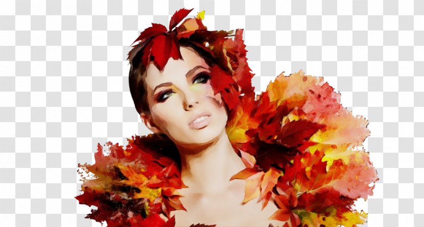 Autumn Watercolor - Lipstick - Plant Animation Transparent PNG