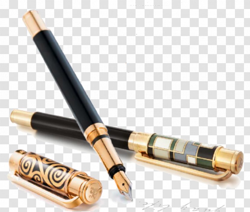 Fountain Pen The Kiss Frey Wille Vitreous Enamel - Gold Transparent PNG
