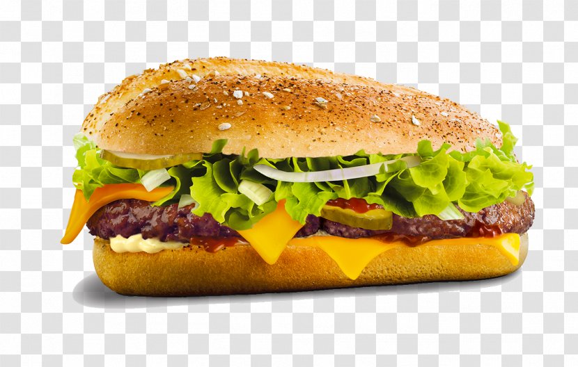Hamburger Fast Food Cheeseburger Breakfast Sandwich Bacon - Burguer Transparent PNG
