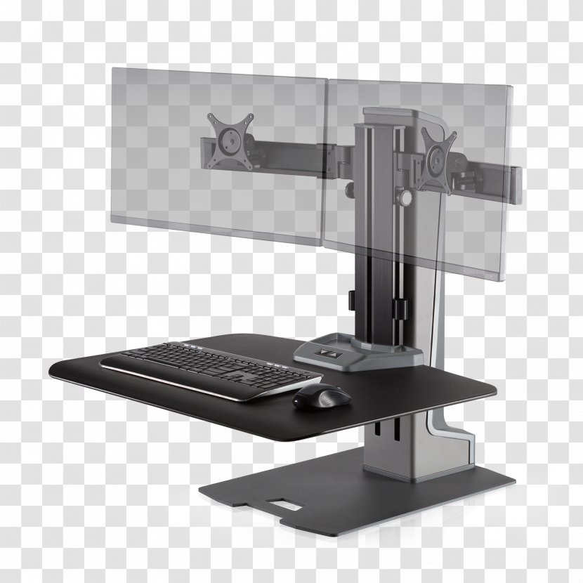 Sit-stand Desk Standing Workstation Monitor Mount - Electronics Accessory - Human Factors And Ergonomics Transparent PNG