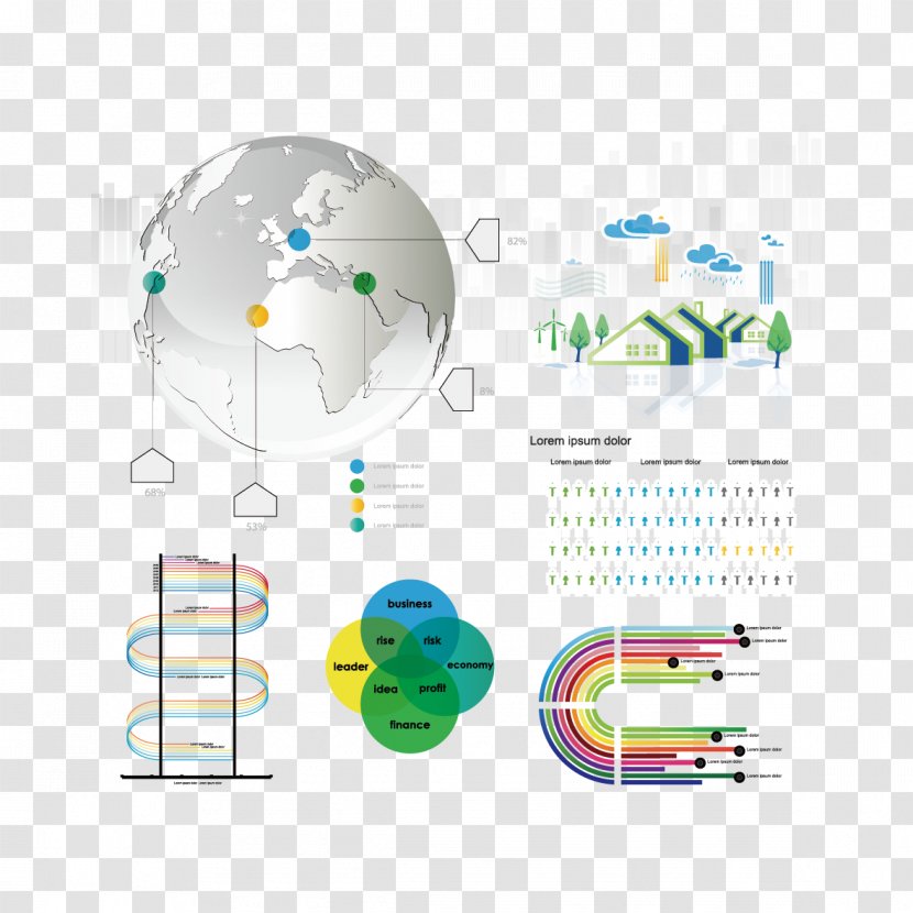 Infographic Chart Information - Vector Earth Ppt Material Transparent PNG