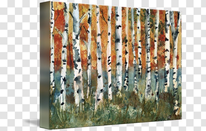 Birch Landscape Painting Oil Art - Canvas Print Transparent PNG