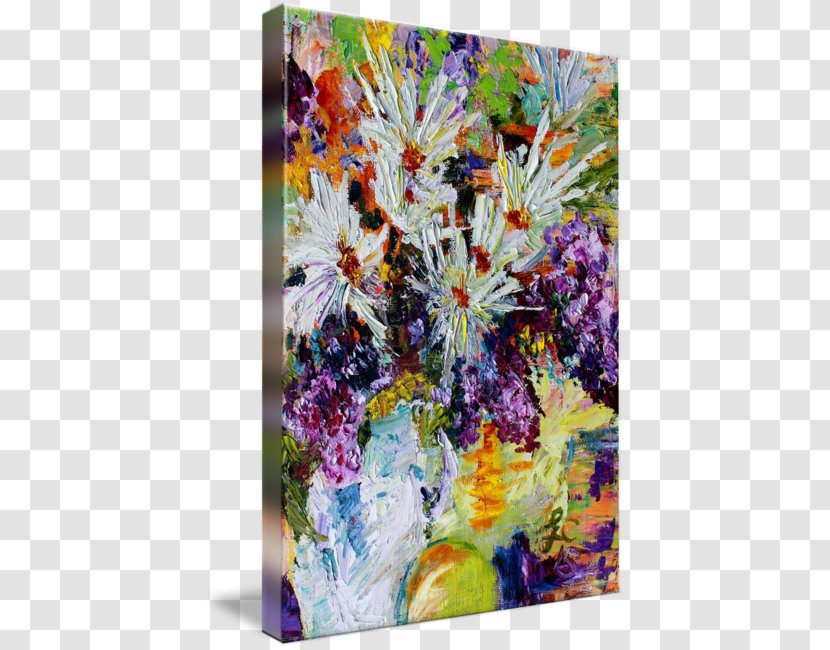 Floral Design Modern Art Still Life Oil Painting - Petal - Watercolor Lilac Transparent PNG