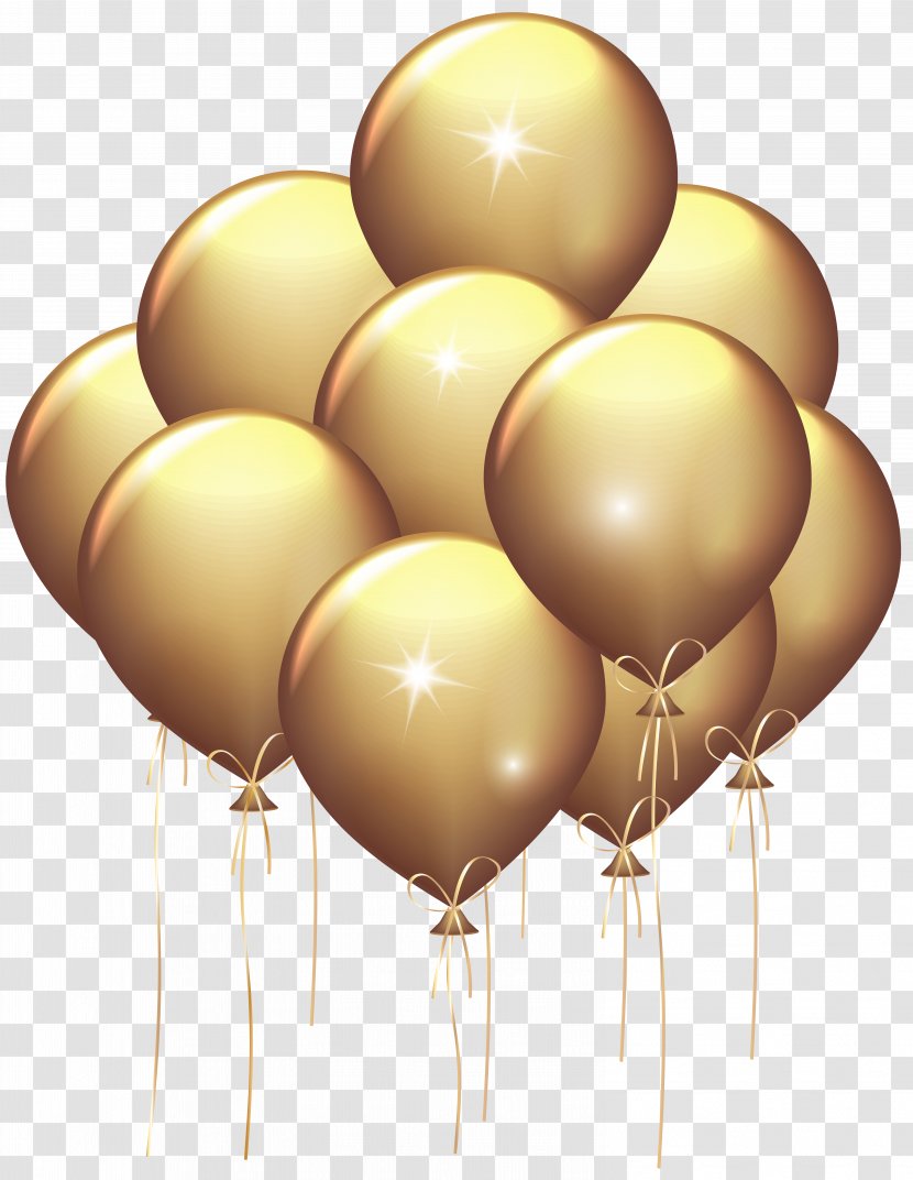 Balloon Gold Birthday Clip Art - Party - Balloons Transparent PNG