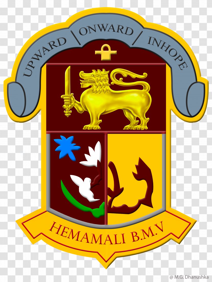 Hemamali Girls' College Girl's Convent School Logo - Yellow - Crest Transparent PNG