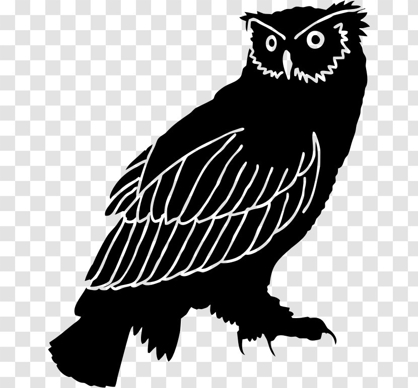Owl Silhouette Drawing Clip Art - Autocad Dxf - Owls Clipart Transparent PNG