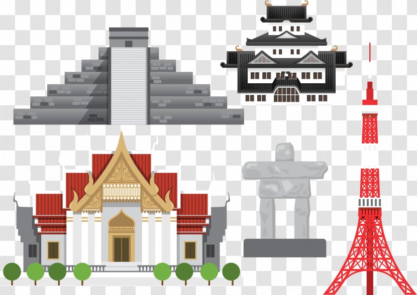 Thailand Thai Cuisine Art Illustration - Vector Building Material Thailand, Japan And Mexico Transparent PNG