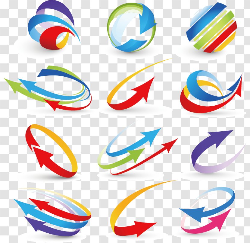 Clip Art - Abstract - Color Dynamic Arrow Vector Material Transparent PNG