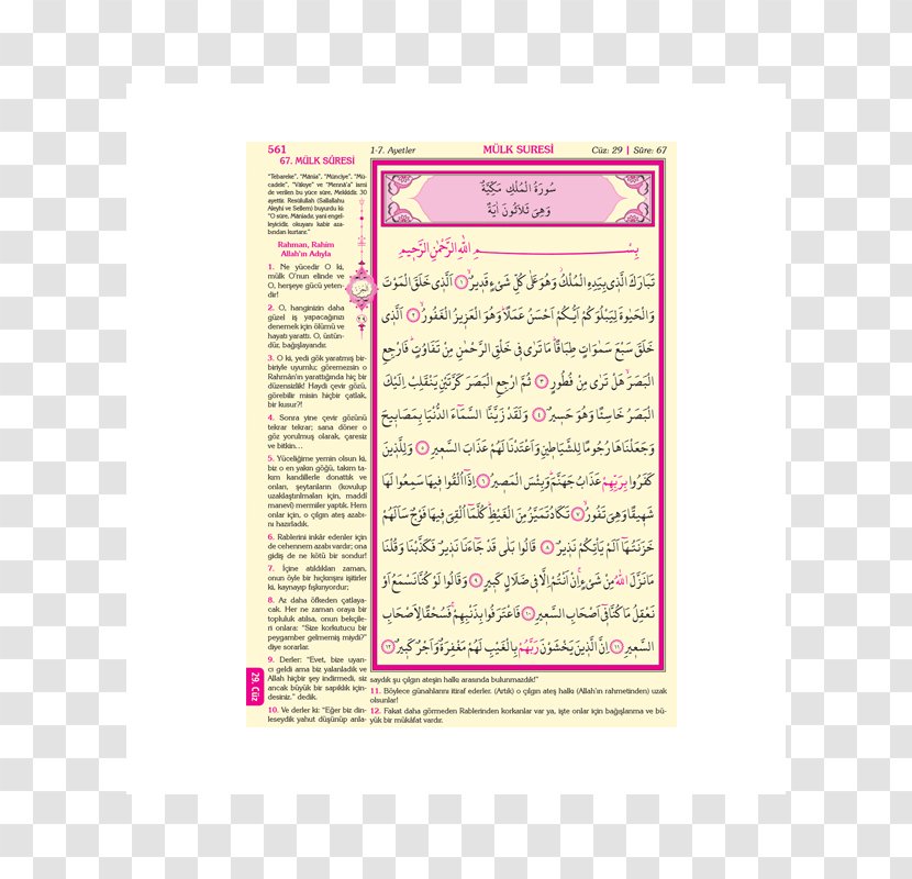Qur'an Quran Translations Qira'at Directorate Of Religious Affairs - Document - Paper Transparent PNG