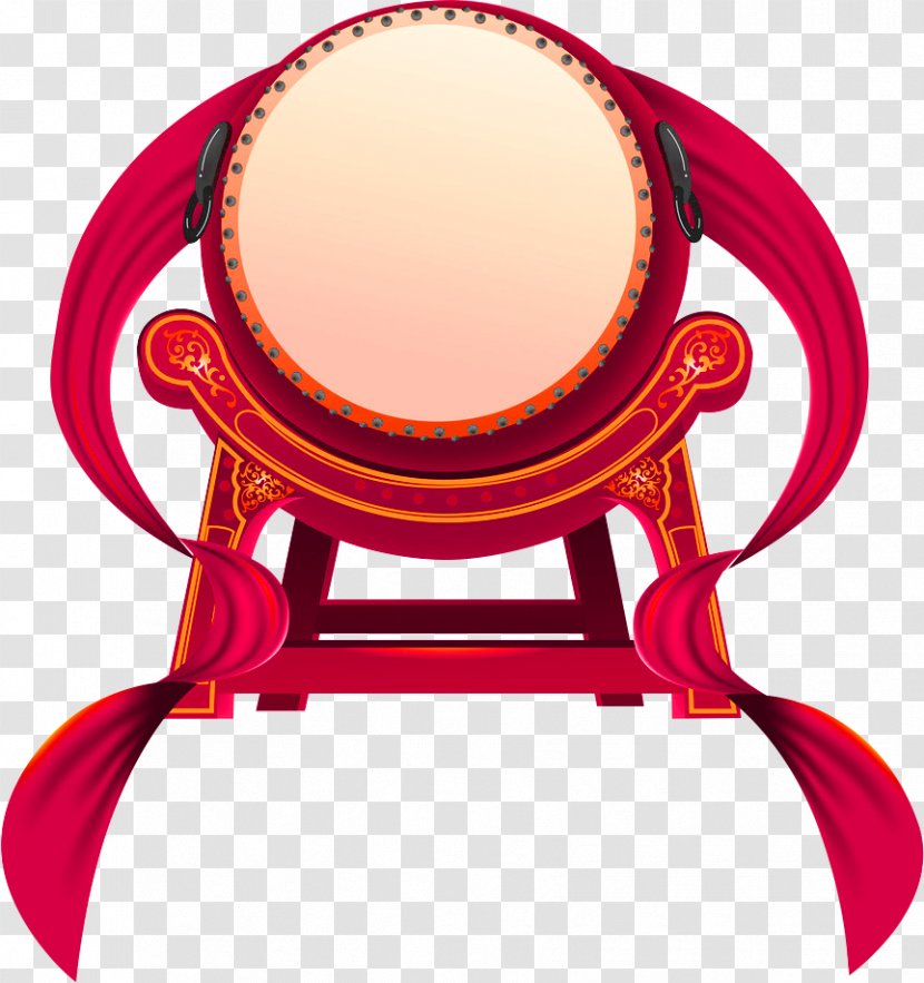 Bass Drum - Tree - Red Stream Decorated Pattern Transparent PNG