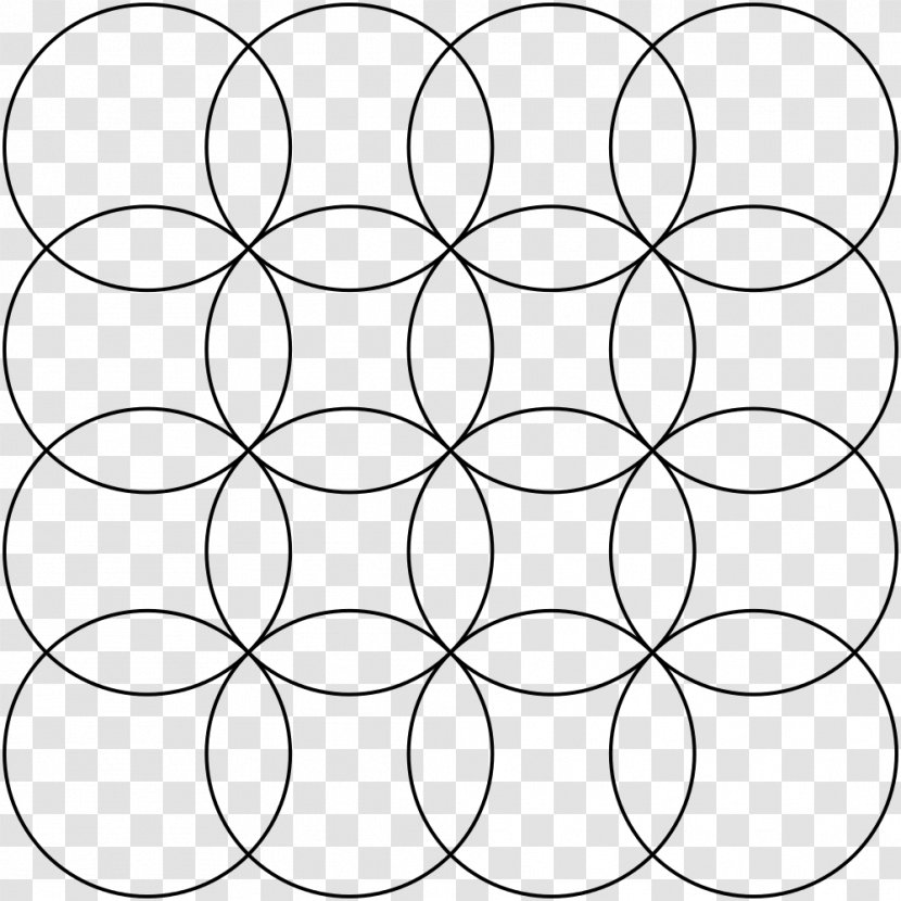 Overlapping Circles Grid Sacred Geometry Square - Flower - Circle Transparent PNG