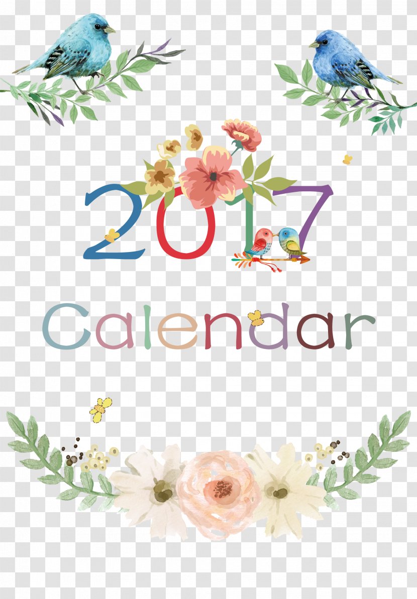 Floral Design Paper Watch Cut Flowers - Border - Small Fresh 2017 Calendar Cover Transparent PNG
